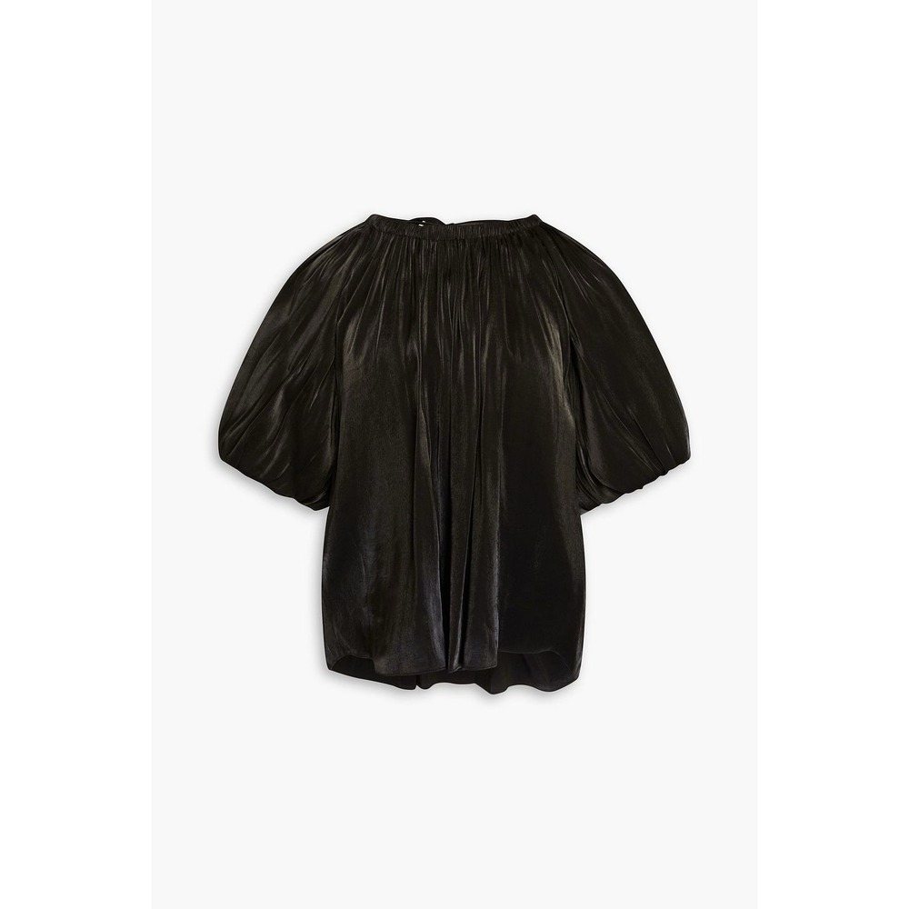 Ulla Johnson Flo‎ Satin Top Size 6 Black Noir Puff Sleeve Blouse Minimalist NWT